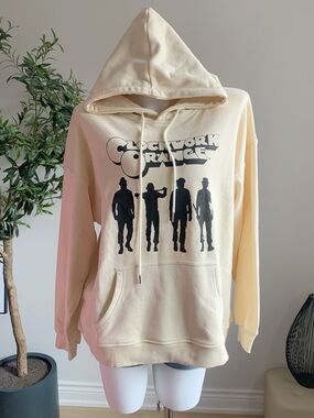 Clockwork Orange Graphic Hoodie Cream Oversized Unisex M